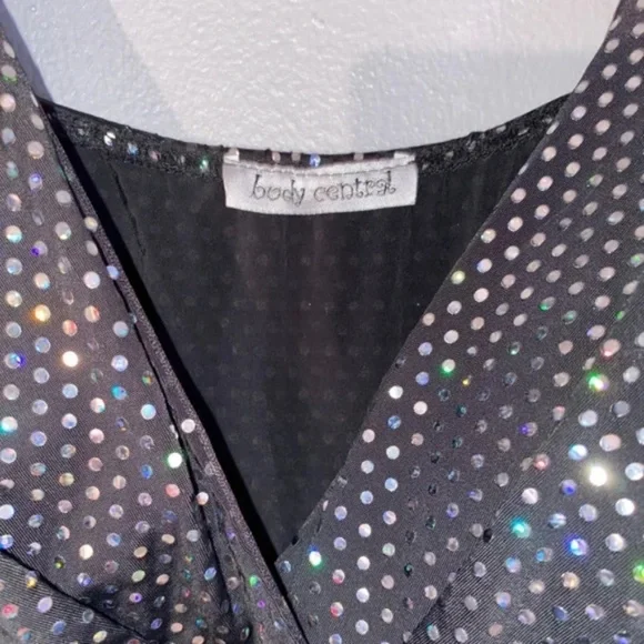 *sold on ebay* BODY CENTRAL Holographic Sparkle Sequin Party Dress Disco 70s - Picture 6 of 13
